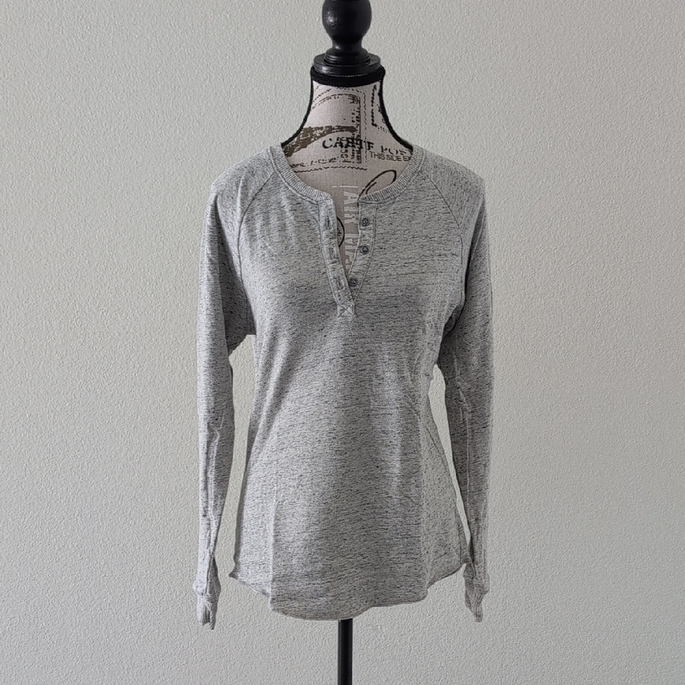 Marine Layer Heathered Gray Long Sleeve Henley